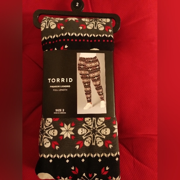 New Torrid 2X Fair Isle Skull&Bones Holiday Full-length Signature Waist … - Picture 6 of 7